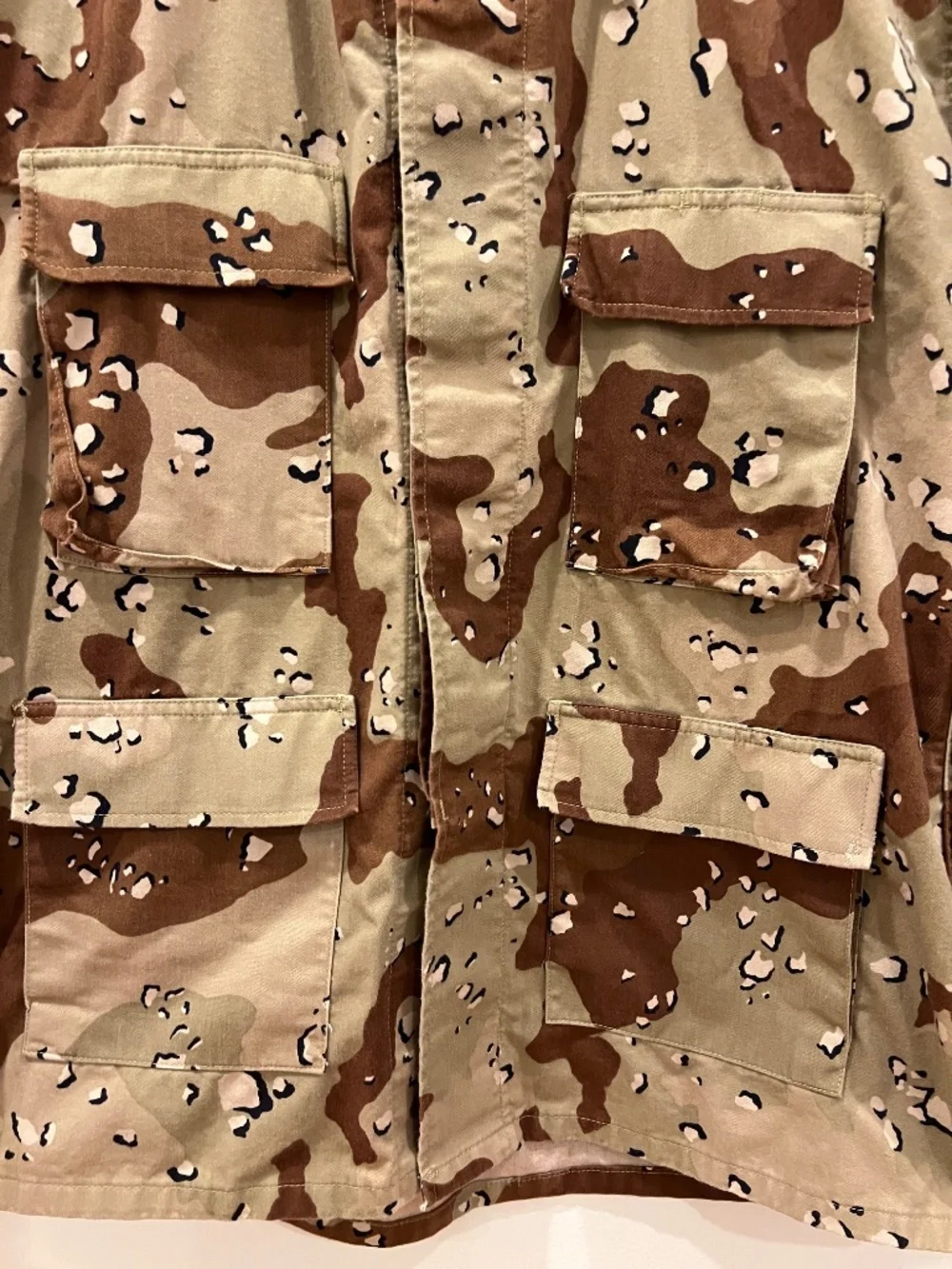 Vintage 90s Military Jacket Mens Large Chocolate Chip Gulf War Clean No Patches